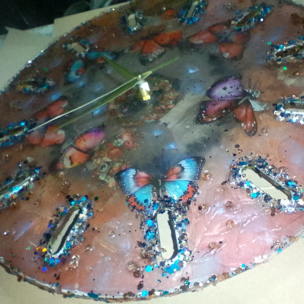 Colorful Butterfly Wall Clock - Picture 3 of 3